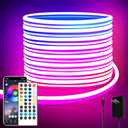 segrass 32.8ft LED neon Lights with Remote APP Control IP65 Waterproof Flexible Neon Strip Lights 24V RGB Rope Lights for Bedroom Room Outdoors Décor