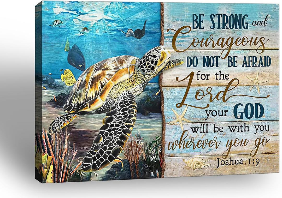 Framed Christian Bible Verse Canvas Wall Art 16x24 Inch for Living Room