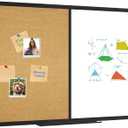 XBoard Magnetic whiteboard 48x 36 - Combo Whiteboard Dry Erase Board/Cork Board, Magnetic White Board + Corkboard with Black Aluminum Frame, 10 Colorful Push Pins & Marker Tray Included