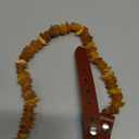 Amber Collars for Dogs & Cats - Dog & Cat Collar with Adjustable Leather Strap - Raw Knotted Amber Beads (20-25cm)