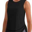 NIASHOT Workout Tank Tops for Women Lightweight Gym Clothes Quick Dry Moisture Wicking Activewear Running Yoga Tennis (Black, S)
