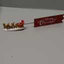 Santa Express Rotating Christmas Tree Topper Animated Santa's Christmas Reindeer's with Banner, LED Lighted 3D Pentagram Tree Topper for Xmas Decorations