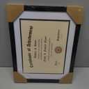 ELSKER&HOME 11x14 Diploma Frame, 8.5x11 Certificate&Document with Mat or 11x14 Inch Without Mat, Black Frames, Display Degree or Award Frames (Double Mat, White with Black Rim, 1 Pack)