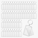 Cositina 50 Pack Acrylic Photo Frame Keychain Clear Photo Insert Blank Keychain Rectangle Picture Frame Keyring Holder for Men Women DIY Projects