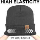 August Crown Unisex Double Layer Knit Winter Beaniehat (Black & Gray 2 Pack)