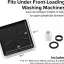 Camco Low Profile Washing Machine Drain Pan with PVC Fitting - 29 inch x 33 inch ID and 30.5 inch x 34.5 inch OD - Protects Your Floors from Washing Machine Leaks - Easy to Use - Graphite - 20784