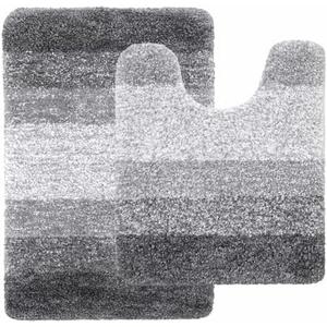 Arotive Microfiber Bathroom Rugs and Toilet Rugs U-Shaped, Bath Rug Size 30x20 and Toilet Rugs Size 24x20 in Grey, 2 Item Bundle