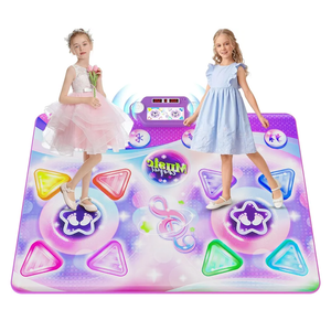 Mileonaim Dance Mat Toy Gift for Kids Ages 3 4 5 6 7 8 9 +, 2 Player Electronic Dance Pad with Music & Lights, for Boys and Girls Fun Floor Game for Birthdays, Christmas, Active Play at Home