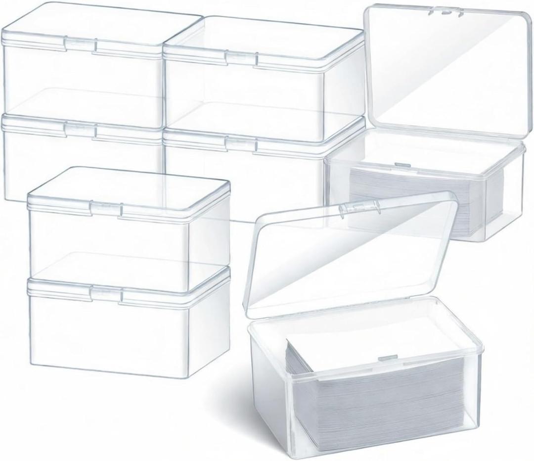 Vicenpal Playing Card Boxes Snaps Closed Clear Plastic Cases Poker Gaming Playing Cards Trading Card Storage Boxes Compatible with MTG TCG 100 Game Cases 4.3 x 2.95 x 2.2 Inches(8 Pcs)