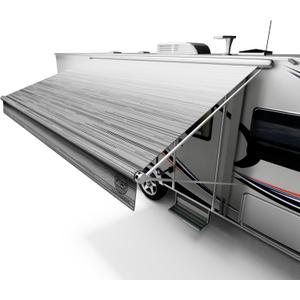 RV Awning Fabric Replacement 14ft  RV Canopy Replacement, 19.5oz Heavy-Duty Heat-Sealed Vinyl, UV-Resistant, Weatherproof, Sunproof, Fits Electric & Manual RV Awnings, Perfect for RVs (Gray Fade)