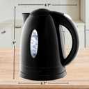 OVENTE Electric Kettle, 1.7L Fast Boiling Water Heater for Coffee or Tea, BPA Free with Water Level Gauge, Auto Shut-Off, Boil-Dry Protection, Indicator Light and Removable Filter, Black KP72B