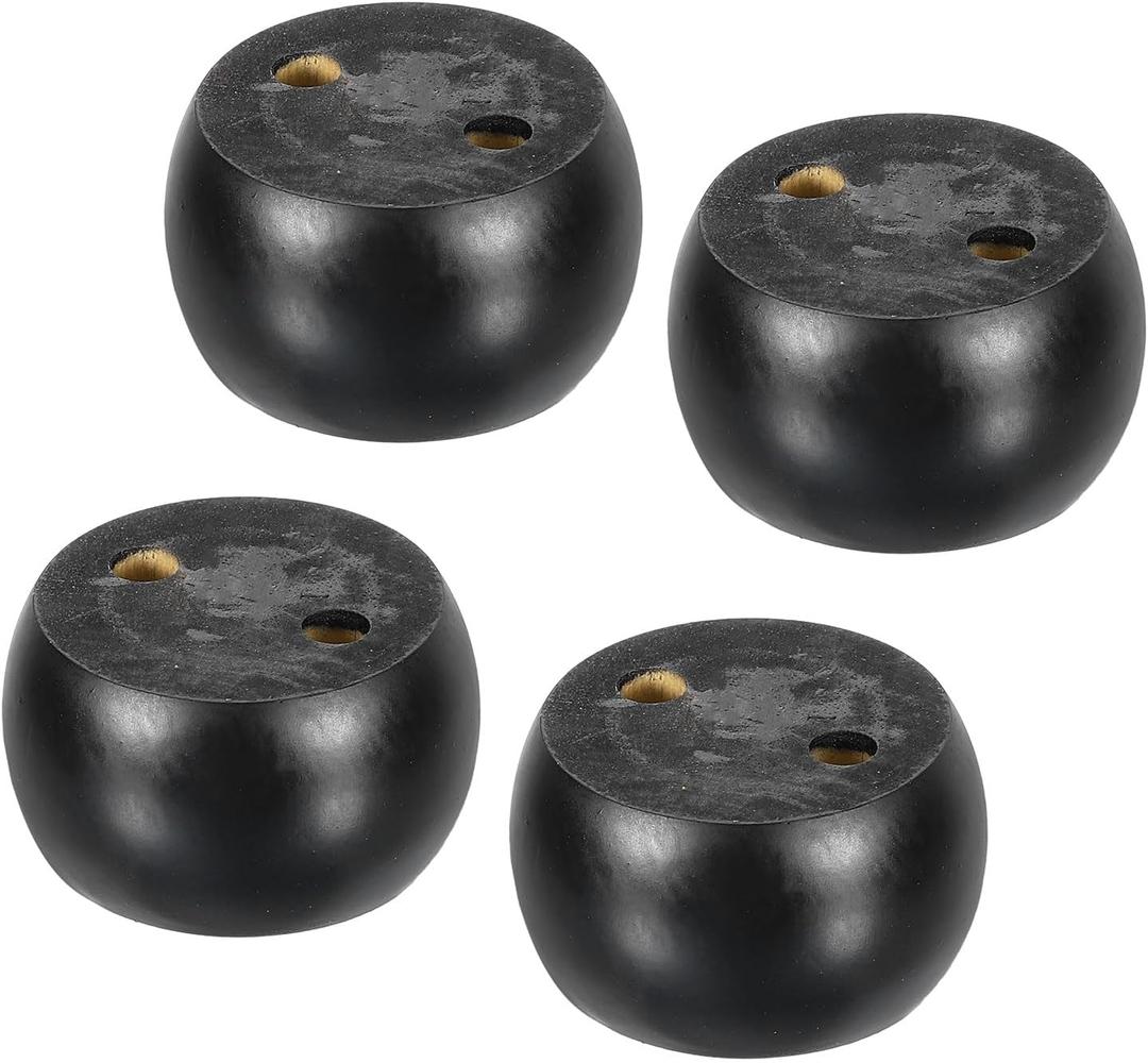 uxcell 4Pcs Wood Furniture Legs, 1.57" Solid Wood Replacement Furniture Feet for Couch Sofa Cabinet,Black
