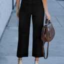 luvamia Wide Leg Jeans for Women Trendy High Waisted Flare Jeans Cropped Denim Pants Stretchy Baggy with Patch Pockets (Black, S)