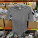 MANGOPOP Women's Half Sleeve Crew Neck Bodysuit 3/4 Sleeve Body Suit Slim Fit Going Out Tops (Dark Heather Grey), Size S/P