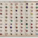 Stratelife Velvet Ring Storage Jewelry Tray Stackable Jewelry Display Drawer Organizer 100 Slots Jewelry Holder Case Jewelry Tray for Display (Beige)