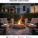 MVBT Glass Solar Post Lights, 7.9" Outdoor Column Lights, Modern Pillar Light Waterproof, Dusk to Dawn Gate Post Lamp, 3000K LED Landscape Lantern for Garden Patio Yard Entrance Fence Pillars
