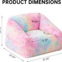 27 Inch Soft Faux Fur Bean Bag Chair with Sponge Filling - Ergonomic Lounge Chair for Teens, Comfortable Rainbow Color Bean Bag for Bedroom, Living Room, Dorm(Set of 1)