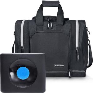 Mangrove Bowling Ball Bag for Single Ball, 2025 Bowling Bag with Plastic Ball Holder, Durable Bowling Tote Fits Bowling Shoes Up to Mens Size 14 and Accessories (Black)