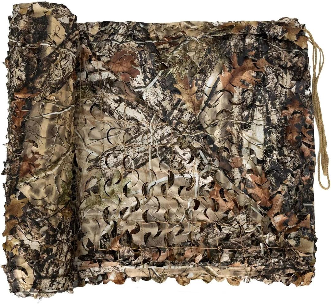 LOOGU Custom Woodland Camo Netting Camping Military Hunting Camouflage Net (6.5x6.5ft(2Mx2M), LOOGU SUPER 1.0 Tree)