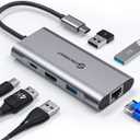 UtechSmart USB C Hub, USB C Ethernet Multiport Adapter, 6 In 1 USB C to HDMI Dock Compatible for Macbook Pro/Air, Chromebook, Dell XPS, HP and Type C Devices (Gigabit Ethernet 100W PD 4K HDMI USB 3.0)