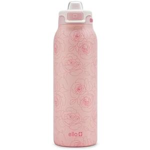 Ello Pop & Fill Stainless Steel Water Bottle with Quick Fill Technology, Double Walled Vacuum Insulated Metal, Leak Proof Locking Lid, Sip & Chug, BPA Free, Holiday Gift for Him Her, 22oz, 32oz, 40oz