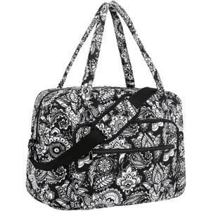 Searock Quilted Travel Duffle Bag, Weekender Overnight Bags for Women Travel, Carry On Duffel Bags for Airplanes Black