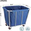 Laundry Cart Commercial/Home,10 Bushels Heavy Duty Large Stainless Steel Rolling Laundry Basket with Wheels，for Laundry/Toys/Sundries Organizer and Storage,260LBS Load