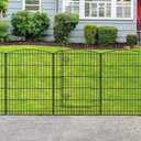 INJOPEXI Decorative Garden Fence 12 Panels 26ft (L)36in (H) Garden Fences with 11 Panels + 1 Gate, No Dig Animal Barrier Rabbit Fencing Rustproof Metal Wire Temporary Dog Fence for Patio Outdoor Yard (12 Panels 26ft(L)-36"(H) - With Gate)