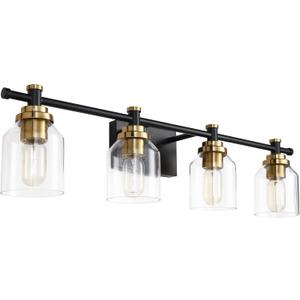 SOLFART Vintage Vanity Light Over Mirror Wall Sconce Bathroom Light Fixtures Black Brass Wall Lighting Bath Light Over Vanity