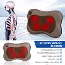 Joyset Shiatsu Neck and Back Massager with Heat Massage Pillow for Shoulder,Legs,Foot,Body Muscle Pain Relief Lower Back Massager with Cloth Cover Easy to Clean Suitable for Home Gift