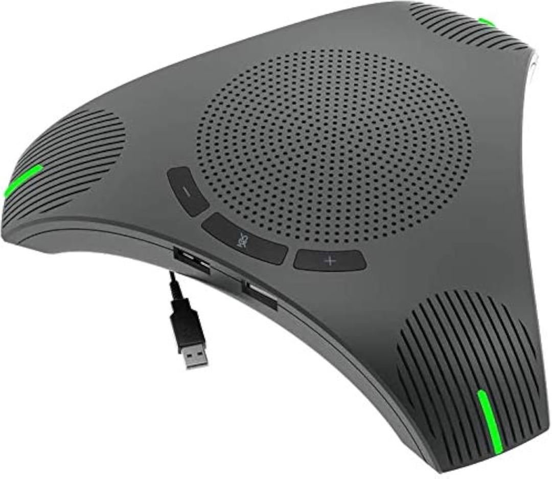 Conference Microphone USB Speakerphone for Business, 360 Omnidirectional Microphone, Intelligent DSP Noise Reduction for Video Meeting (mic + Speaker + hub)