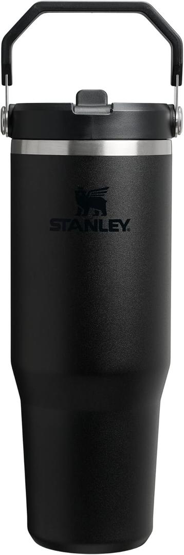 Stanley IceFlow 2.0 Flip Straw Tumbler with Handle 30 oz | Twist On Lid and Flip Up Straw | Leak Resistant Water Bottle | Insulated Stainless Steel | BPA-Free | Black 2.0