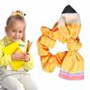 Back To School Hair Ties Yellow Pencil Hair Accessories Stripe Bow Hair Bands Bowknot Cute Rubber Bands for Women Girls Non Slip Ponytail Holders for Student Teacher Outfits Decor 2pcs