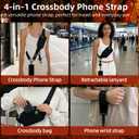 Febcraft Anti-Theft Phone Strap Crossbody, 4-in-1 Adjustable Cell Phone Lanyard with RFID purse, Clip And Go Strap For Phone With Wallet Crossbody (Black)