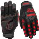 Heavy-Duty Mechanics Work Gloves Women, TPR Impact Glove,Anti-Vibration,Heavy Duty,Touchscreen,Small,Red+Black (Black, S)