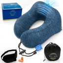 W.S. Sells Travel Neck Pillows for Airplanes - Pure Memory Foam with Ergonomic Design & Breathable Fabric - Travel Pillows for Airplanes & Cars - Set of Travel Essentials with Sleep Mask & Ear Plugs