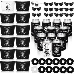 Norme 48 Pcs Bride or Die Bachelorette Party Supplies Till Death Do Us Party Decor with Can Sleeve Bag Scrunchie Sunglasses