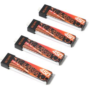 BETAFPV 4pcs Lava 450mAh 1S 3.8V 75C LiHV FPV Lipo Battery with BT2.0 Connector for 1-2S FPV Tiny Whoop Drone Quadcopters Like Meteor75, Meteor75 Pro, Cetus Pro 1S Brushless Drones, Cetus X 2S Quad
