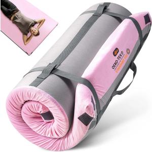 3 Inch GAIALOOP Thick Memory Foam Camping Mattress Sleeping Pad [Car/Tent/Cot] Glamping Portable Floor Mat Roll Up Futon Mattress for Guests Sleepover (Twin XL:80*38*3", Sakura Pink)