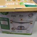 GreenLife 6QT Slow Cooker, Non-Toxic PFAS-Free Ceramic Nonstick Removable Interior Bowl, Programmable, Family Friendly, Keep Warm, Stovetop & Oven Safe, Dishwasher Safe Crock, Timer, Glass Lid, Cream, 6 Quarts
