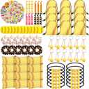 Halloscume 134 Pcs Softball Party Supplies Set Softball Drawstring Backpack Keychains Charm Bracelets Cosmetic Bag Ties Hair Scrunchies Mirror Stickers for Sports Team