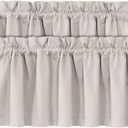 H.VERSAILTEX 100% Blackout Valances for Windows, Short Curtains for Windows/Kitchen/Bathroom/Living Room/Bedroom Thermal Insulated Rod Pocket,2 Pack, 52" x 18", Pumice Stone
