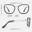 Zeelool Glasses Frames for Women Geometric Blue Light Glasses Fashion Lightweight Designer Eyeglasses Anti UV Levi (Black)