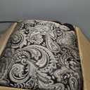 Madison Park Aubrey Cozy Comforter Set, Faux Silk Jacquard Paisley Design - All Season Down Alternative Bedding with Cotton Bed Sheets, Bed Skirt & Toss Pillows, Queen Black 12 Piece