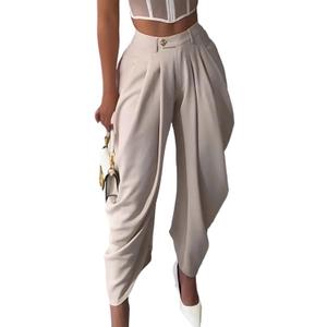 Unybwonn Women's Dress Slacks Pants Casual Pleated Business Work Pants Wide Leg High Waisted Palazzo Pants Trousers Size: Small