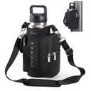 icolor Magnetic Gym Bag Water Bottle Holder with Phone Pockets & Shoulder Strap,5 Built-in Magnets Gym Bottle Pouch Carrier Sleeve, Sling Magnetic Bag Gym Accessories Organizer for Men Women