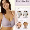 Padded Wireless Bras for Women - Wireless Bra Bralettes for Women with Support Padded Bralette (Purple, L)
