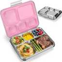 Palksky Lunch Bento Box Stainless Steel, Metal Bento Boxes for Kids Leak-Proof, 5 Compartments Lunchable Food Storage Containers with Lid for School, Office, Travel 