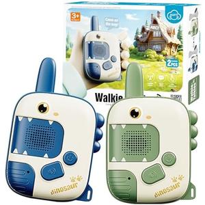 Dino Walkie Talkies for Kids,Dinosaur Toddler Walkie Toys for Kids 5-7 Walkie Talkies 2 Pack Birthday Toy Gifts for 3 4 5 6 7 8 9 Year Old Boy Girls Radio Toy for 3-12 Boys Outdoor Game