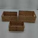 Toilet Paper Basket Set of 3  Water Hyacinth Wicker Basket with Handles, Bathroom Storage for Back of Toilet Tank, Natural Toilet Basket Organizer, Plain Weave Style